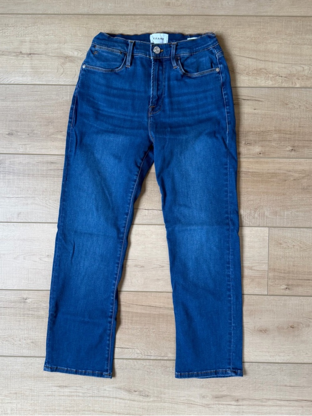 Frame Jeans Womens 28 Le High Straight Blue Denim Cropped Boho 28x26